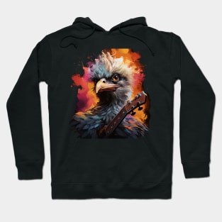 Ostrich Playing Guitar Hoodie